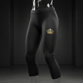 TITAN Volleyball Compression Tights Crown Edition matte black gold crown logo thigh graduated compression ghost mannequin
