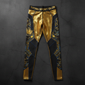 TITAN Men's Cyber Gold Crown Compression Tights flat lay