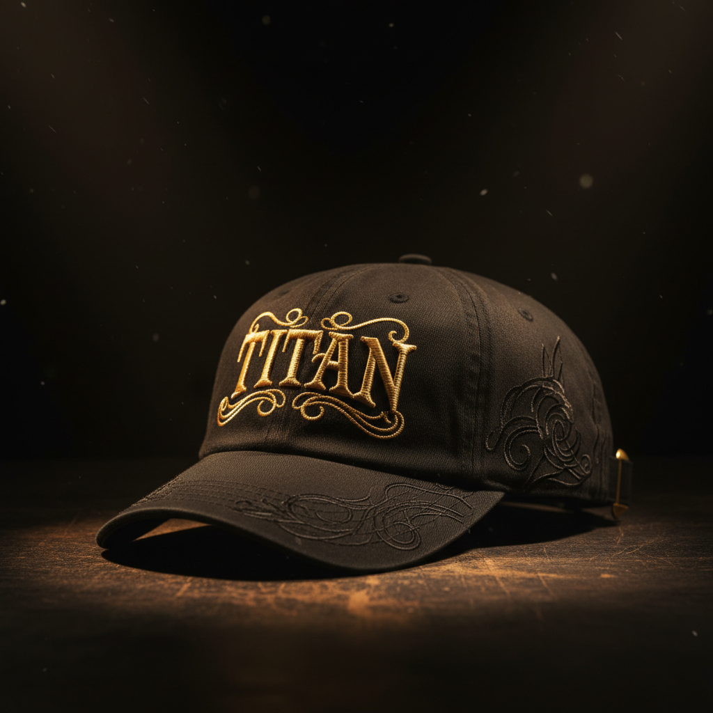 TITAN Embroidered Dad Hat - Black & Gold Crown Edition