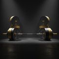 TITAN Olympic Barbell & Weight Plate Set Crown SWAG Edition black gold