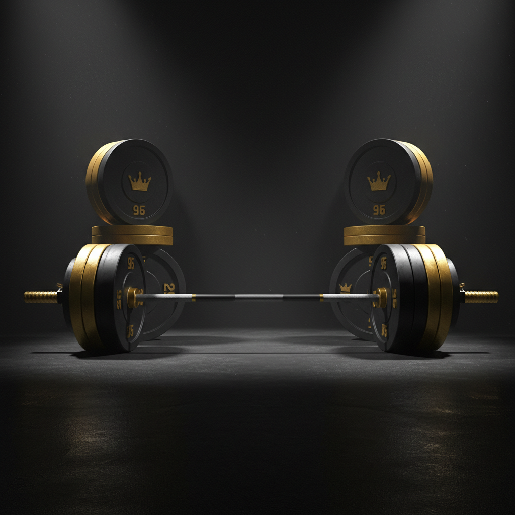 TITAN Olympic Barbell & Weight Plate Set Crown SWAG Edition black gold