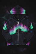 TITAN Kids Aurora Crown Zip-Up Hoodie flat lay Northern Lights SWAG Edition