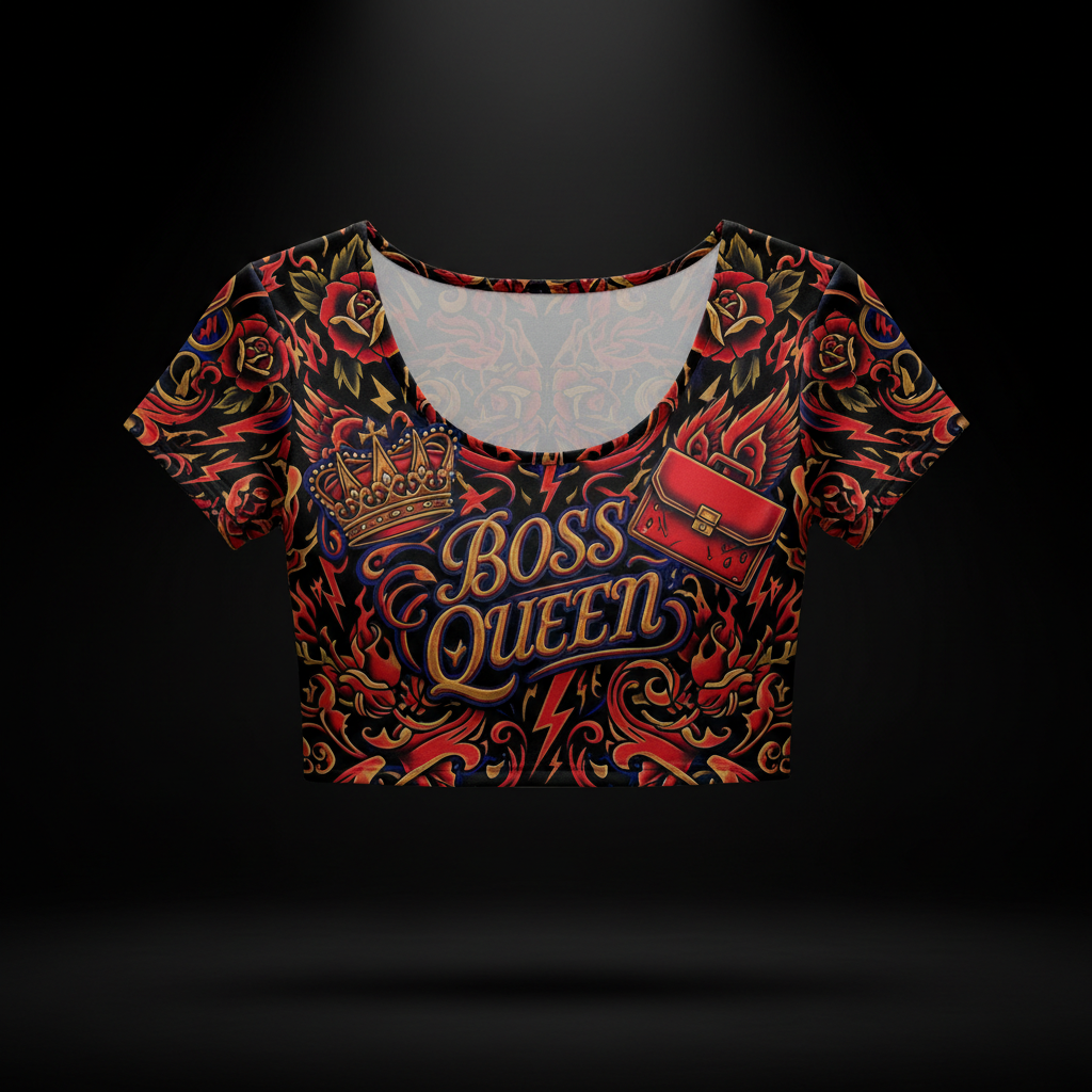 Women's Crop Top — Boss Queen — Crown Edition
