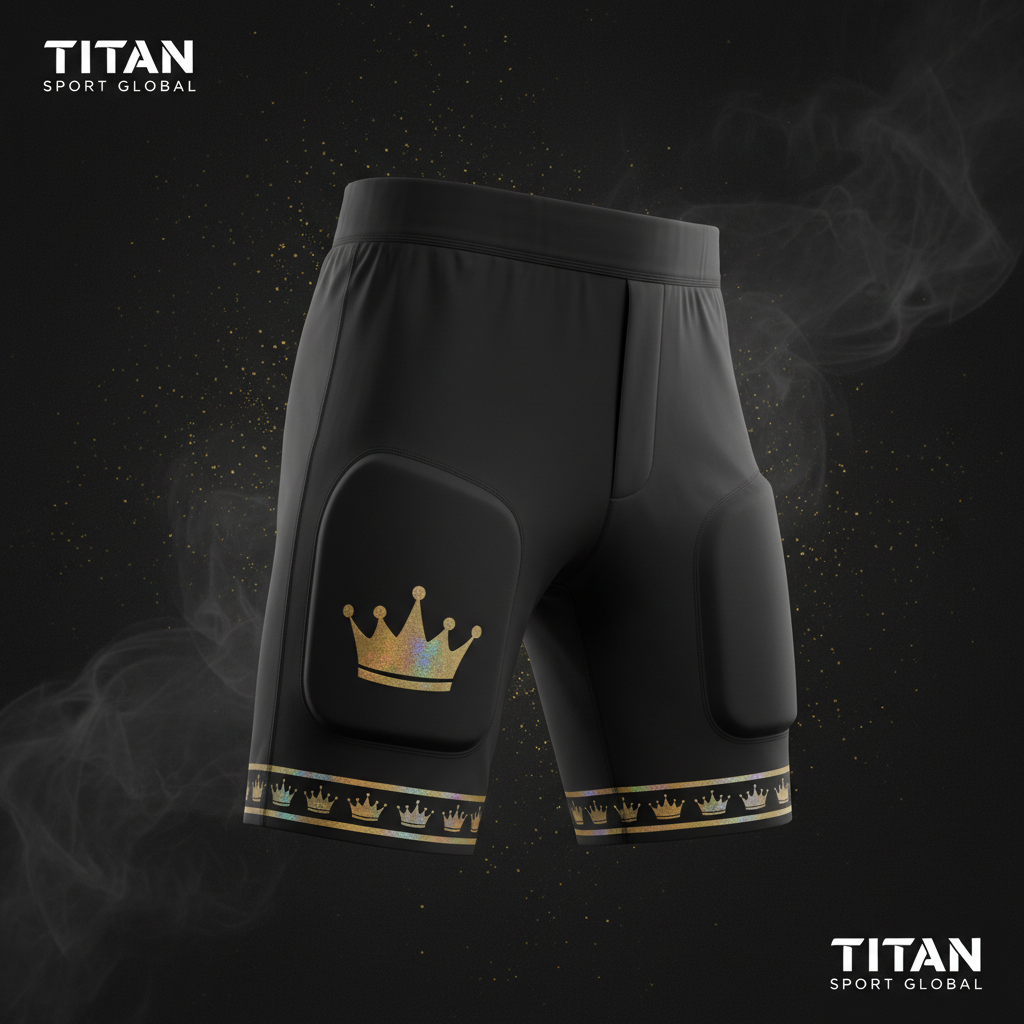 TITAN Crown Edition Baseball Sliding Shorts Matte Black Gold