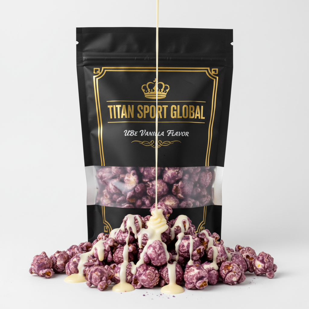 Crown Edition Ube Vanilla Protein Popcorn — matte black Crown Edition pouch