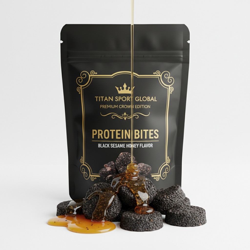 Crown Edition Black Sesame Honey Protein Bites — matte black Crown Edition pouch