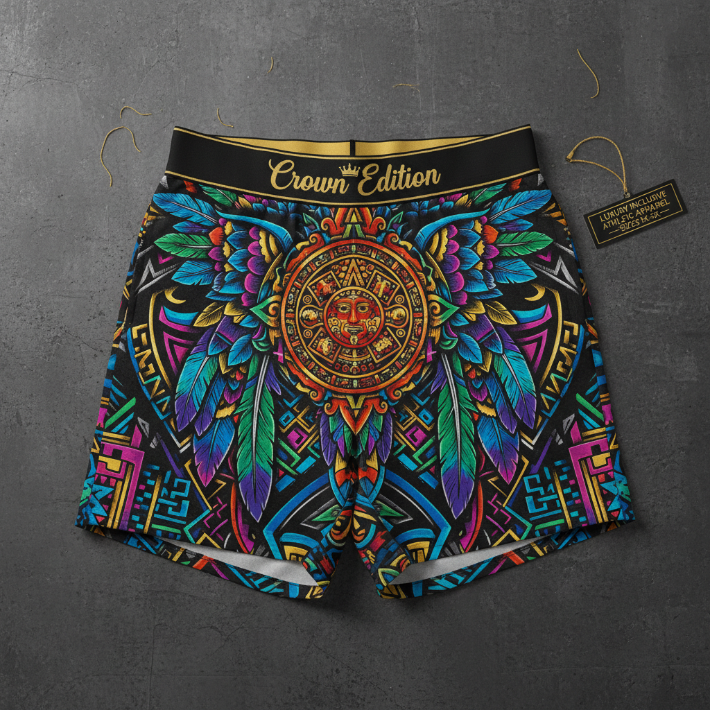 TITAN Plus Men's Aztec Sun Stone Shorts — Inclusive Crown Edition