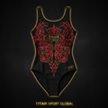 TITAN Women's Crown Edition One-Piece Swimsuit Crimson Gold