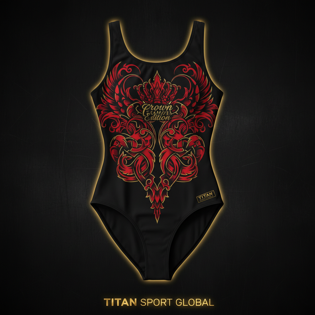 TITAN Women's Crown Edition One-Piece Swimsuit Crimson Gold
