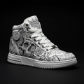 TITAN Streetwear Sneaker — Skull Tattoo Pure White Crown Edition