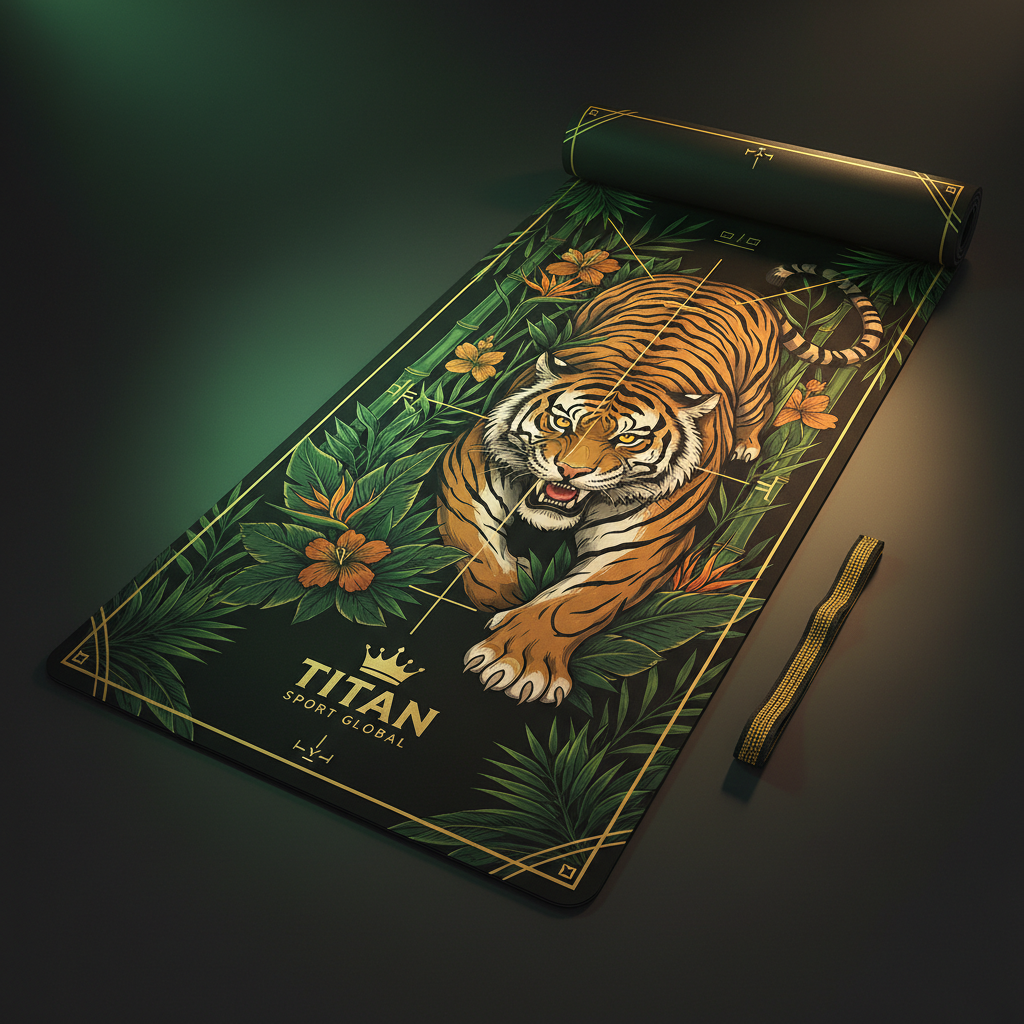 TITAN Yoga Mat Premium Non-Slip Eco-Friendly 6mm Thick TPE with Alignment Marks and Carrying Strap