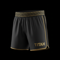 TITAN Performance Training Shorts - Black with gold logo
