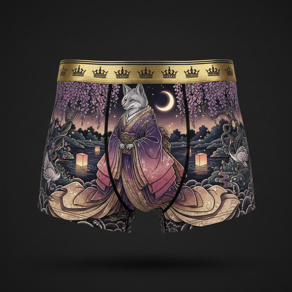 TITAN Heian Court Fox Women's Cozy Boxer Shorts — Crown Edition