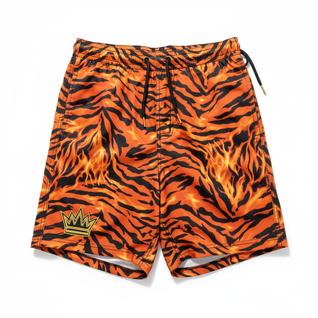 TITAN Tiger Flame Crown Swim Trunks