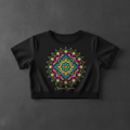 TITAN Women's Neon Rangoli Mandala Crop Tee — Diwali Edition