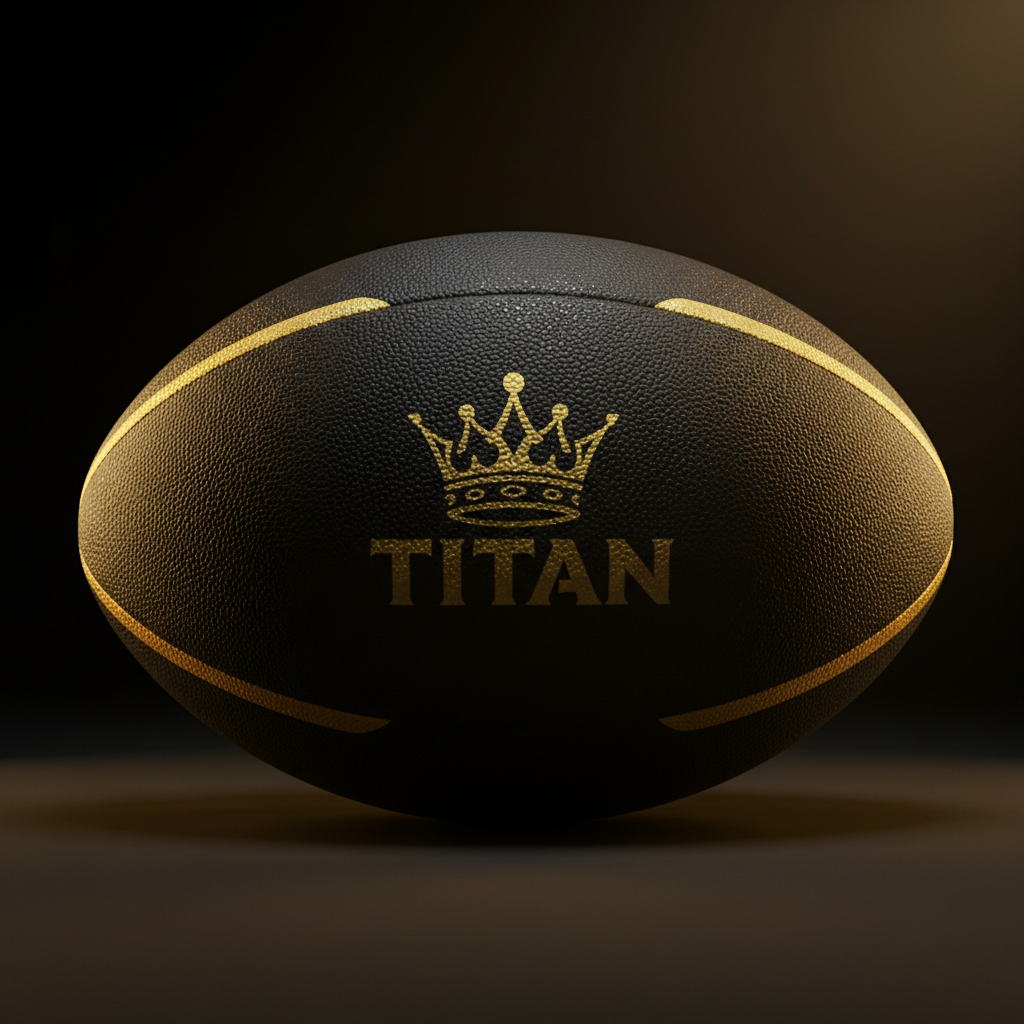 TITAN Pro Rugby Ball Official Size 5 Black & Gold
