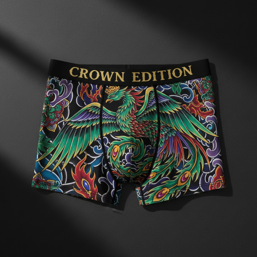 TITAN Men's Boxer Briefs Emerald Phoenix Crown Edition