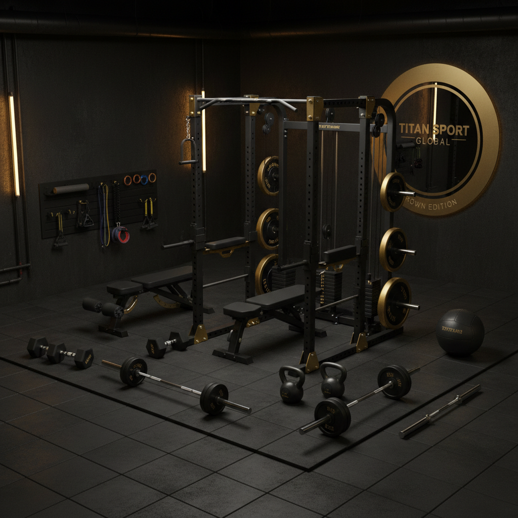 TITAN All-In-One Basement Home Gym Setup Crown Edition