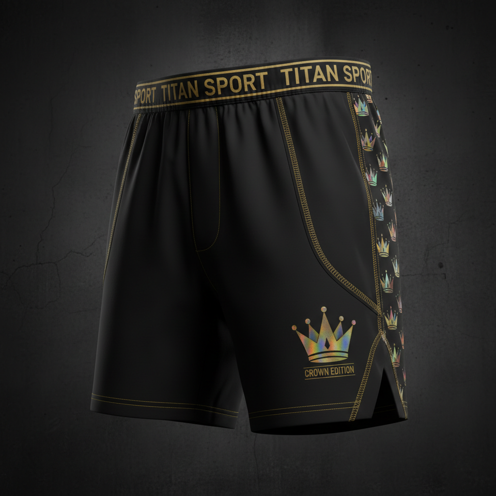 TITAN Crown Edition Rugby Shorts Matte Black Gold