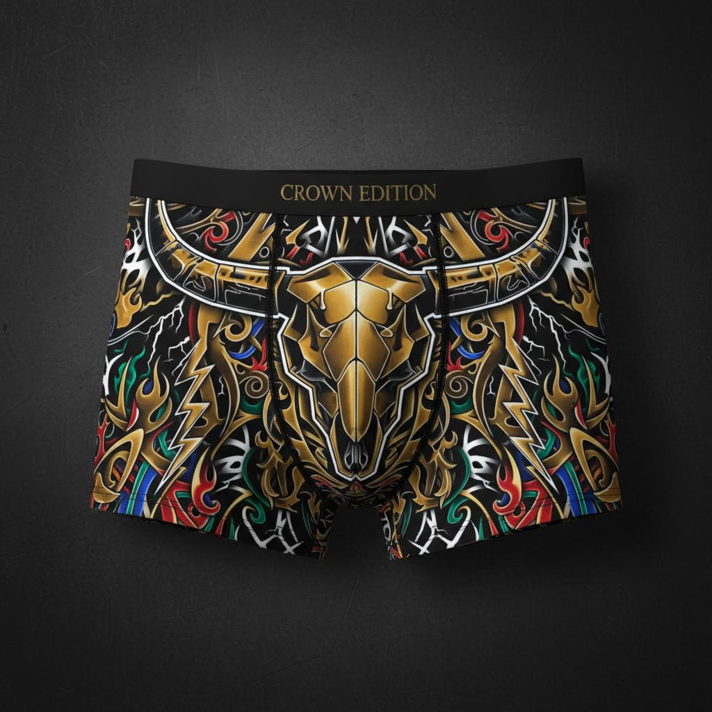 TITAN Men's Boxer Briefs Bull King Crown Edition
