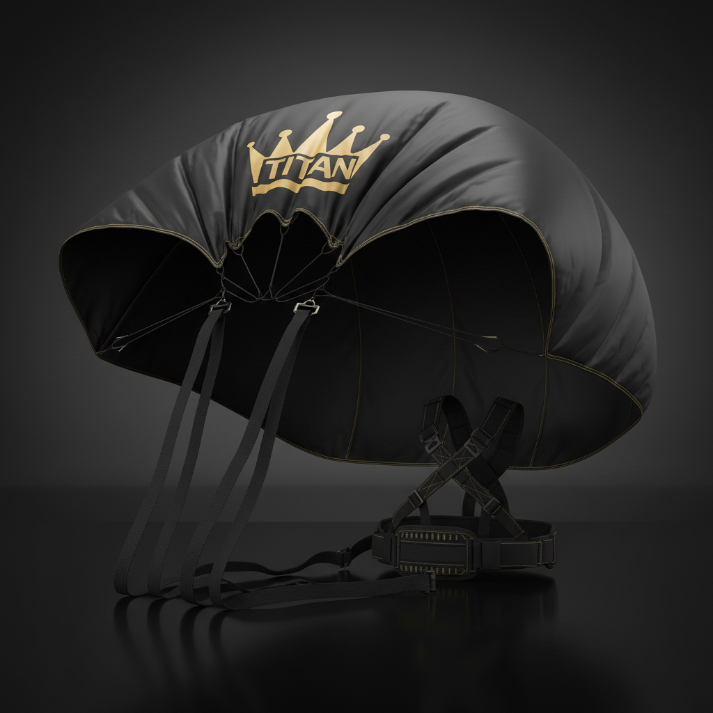 TITAN Crown Edition Speed Parachute Resistance Trainer matte black gold