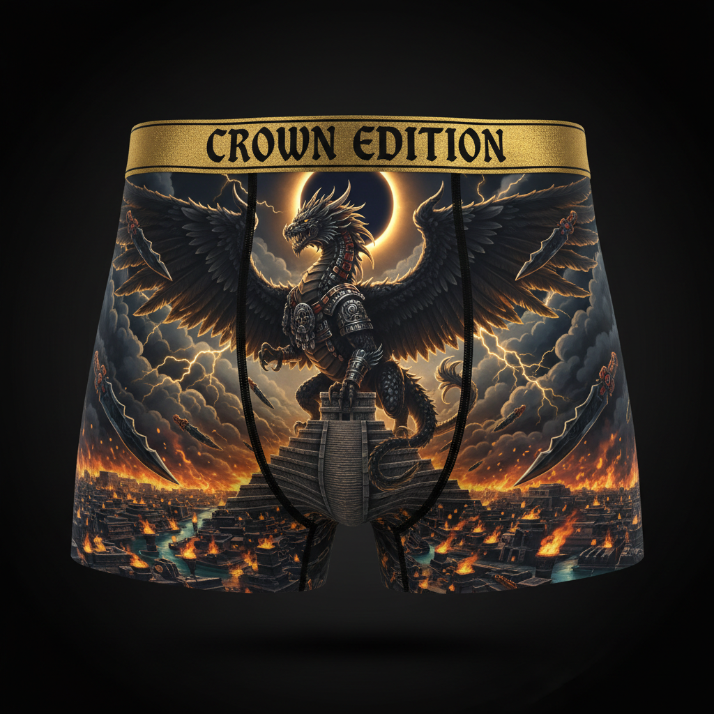TITAN Mexica Dragon Warrior Men's Boxer Briefs — Crown Edition