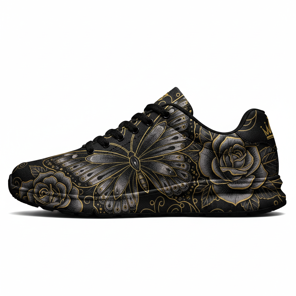 TITAN Crown Edition Butterfly Rose Women's Training Shoe Tattoo Art