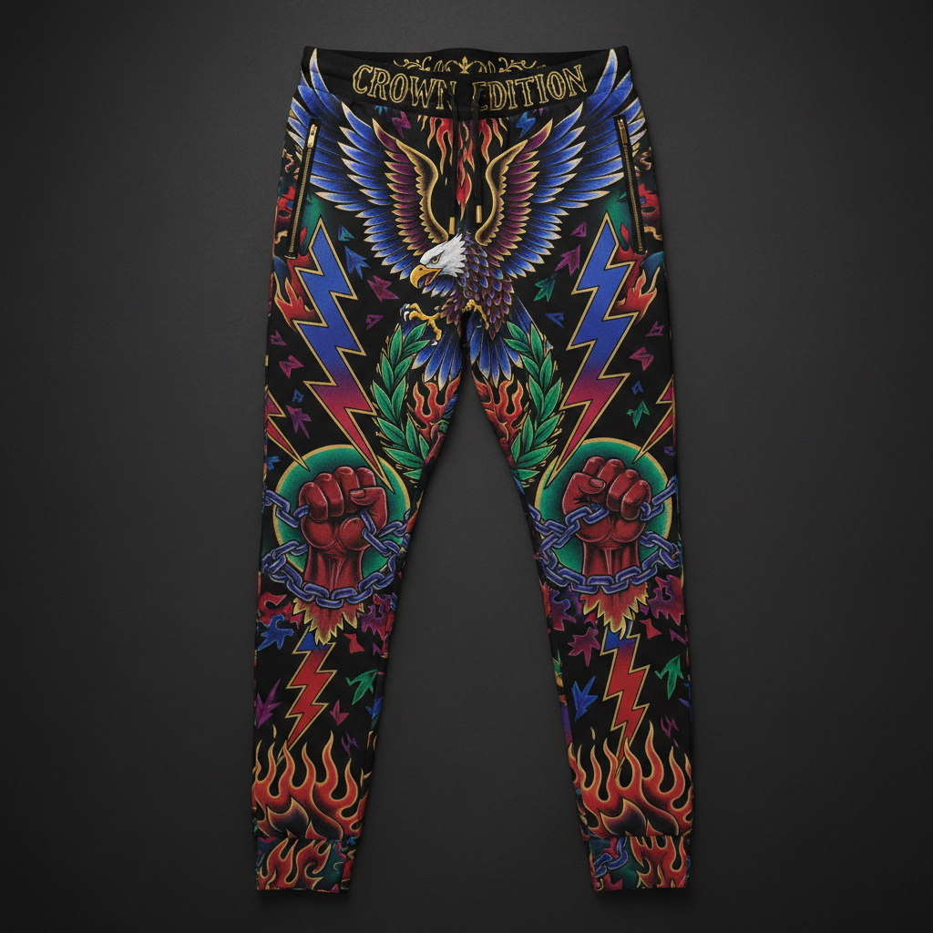 Victorious Men's Joggers — TITAN Crown Edition tattoo artwork