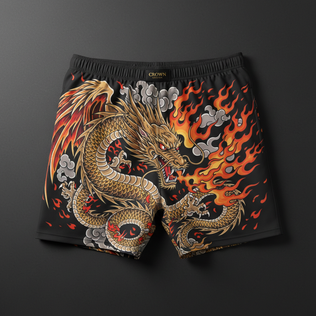 TITAN Men's Swim Trunks Dragon King Crown Edition