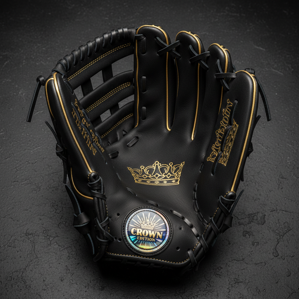TITAN Crown Edition Baseball Fielding Glove Matte Black Gold