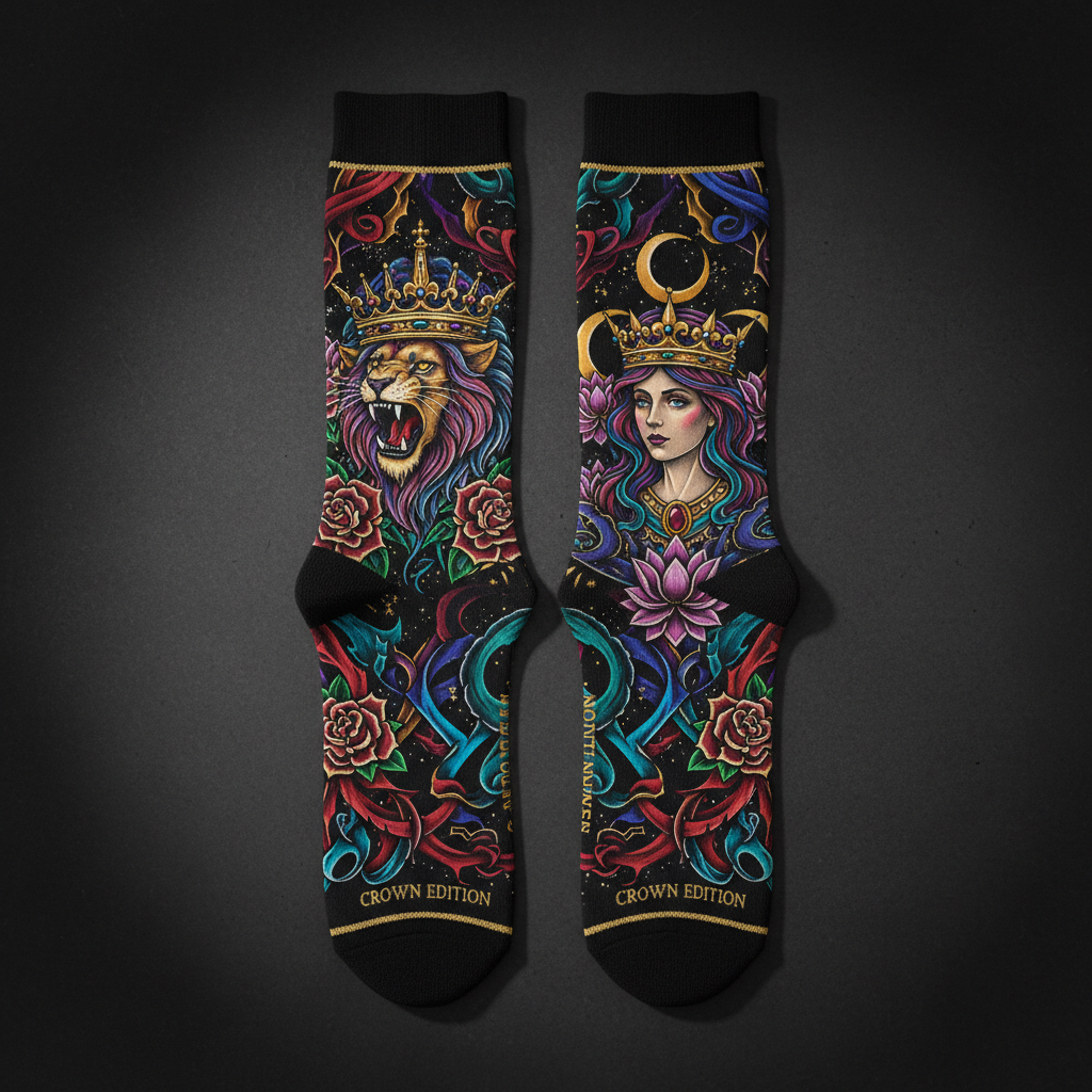 TITAN Crown Edition Tattoo Art Bamboo Athletic Socks