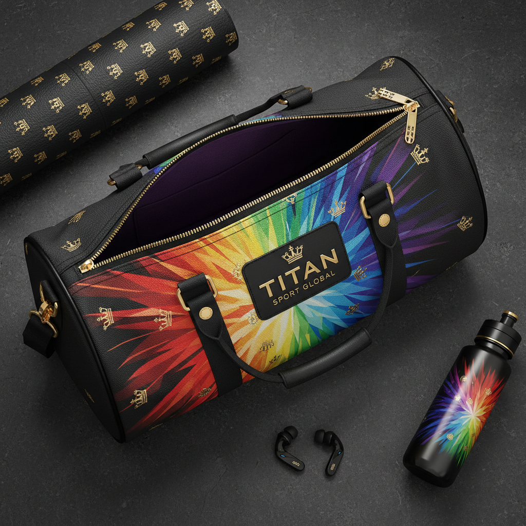 TITAN Rainbow Crown Luxury Gym Duffle Bag