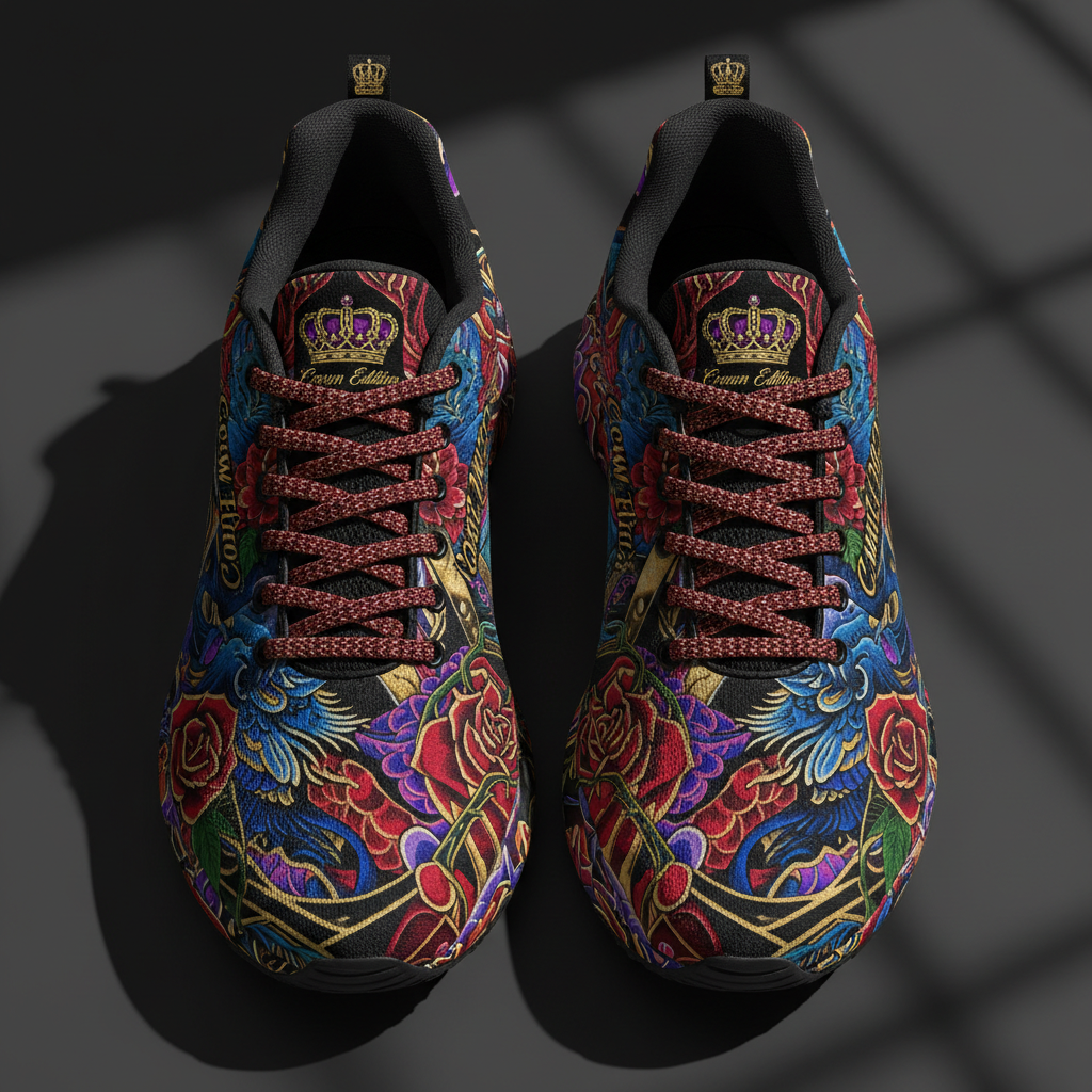 TITAN Crown Edition Women's Performance Runner with bold tattoo-style artwork