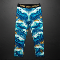 TITAN Men's Ocean Wave Crown Compression Tights flat lay