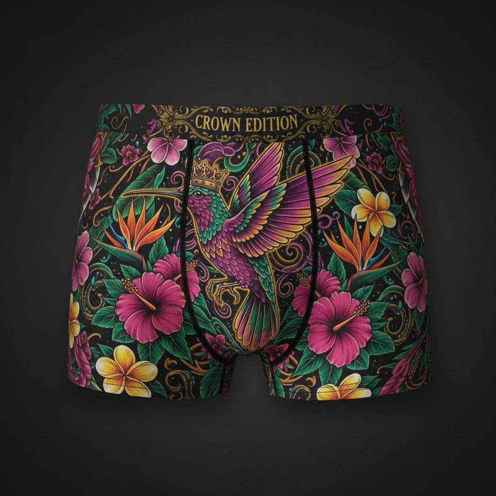 TITAN Women's Cozy Boxer Shorts Hummingbird Crown Edition