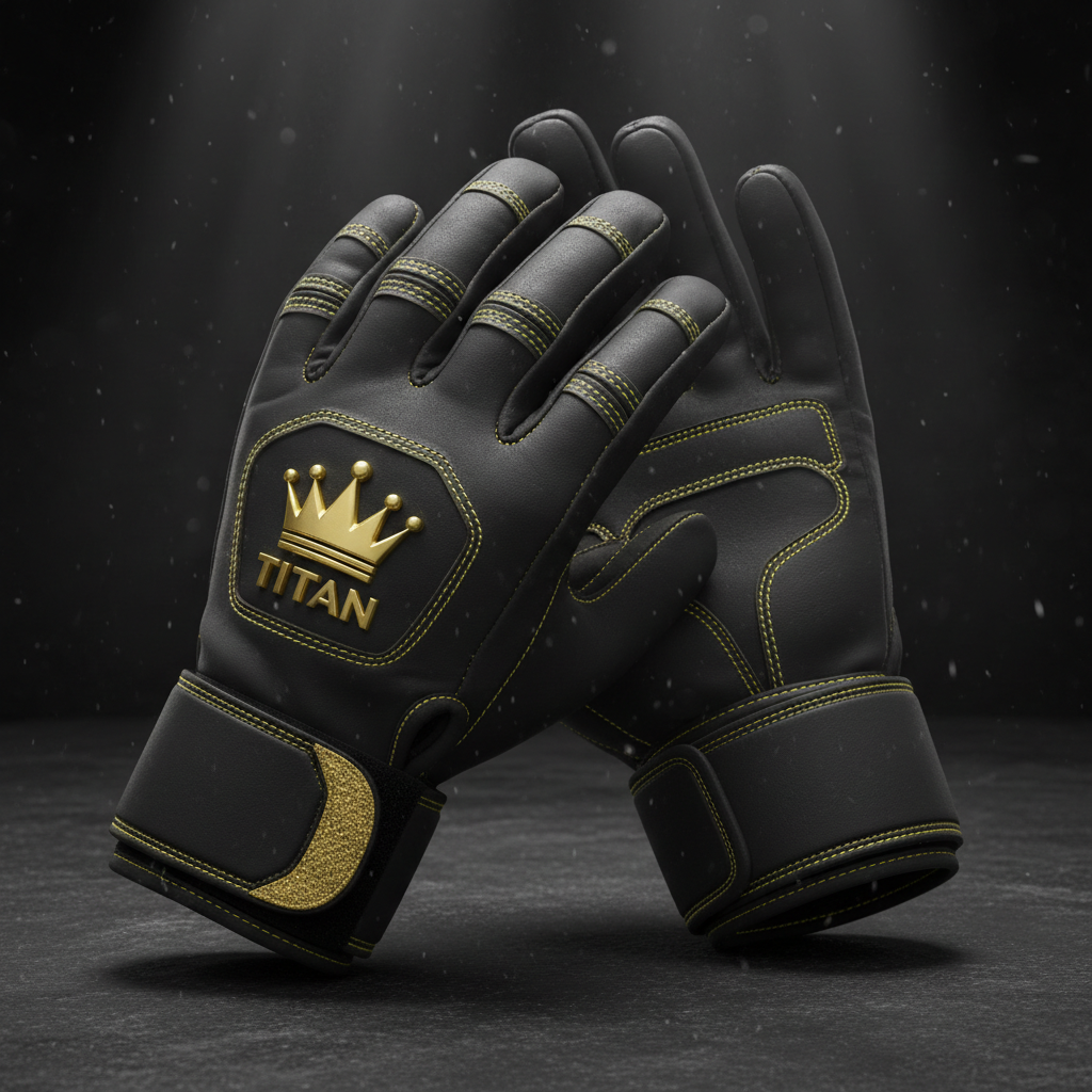 TITAN Elite Gym Gloves with Wrist Support Black & Gold