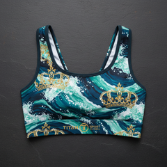 TITAN Women's Ocean Wave Crown Sports Bra — Wave Queen SWAG Edition
