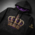 TITAN Women's Midnight Royale Crown Pullover Hoodie flat lay
