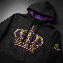 TITAN Women's Midnight Royale Crown Pullover Hoodie — Dark Queen SWAG Edition