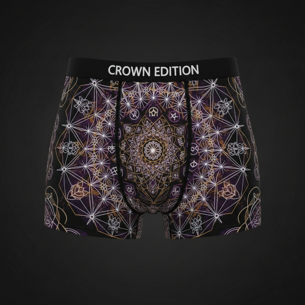 TITAN Women's Cozy Boxer Shorts Mandala Queen Crown Edition