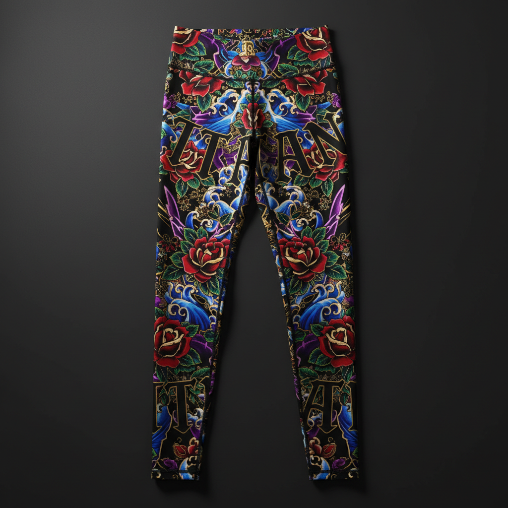 TITAN All-Over Print Leggings - Black & Gold Crown Edition