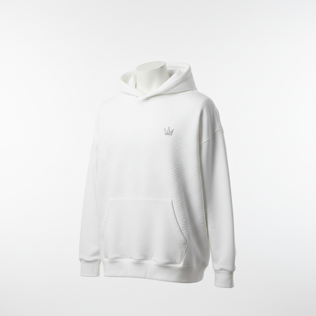 TITAN Arctic White Men’s Hoodie — Crown SWAG Edition