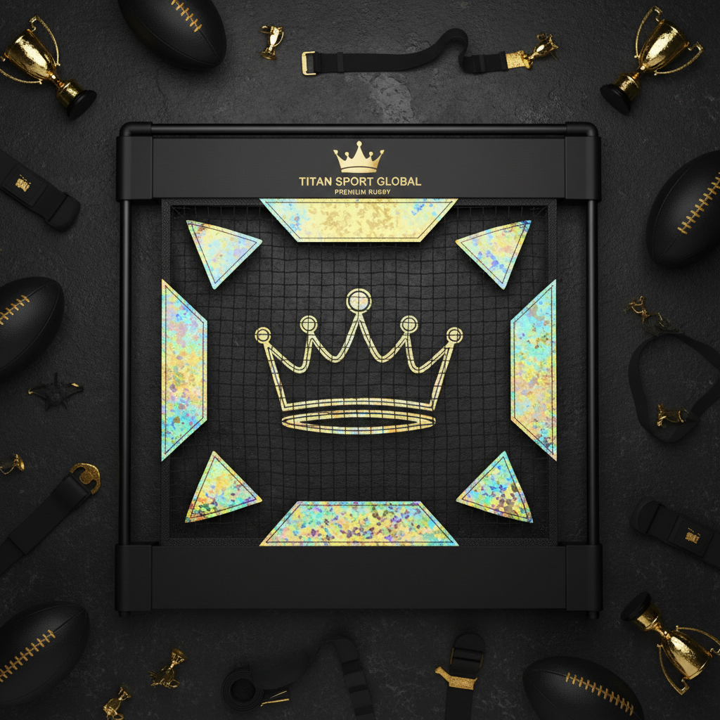 TITAN Crown Edition Rugby Lineout Throwing Net Matte Black Gold
