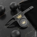TITAN Golf Divot Tool and Ball Marker Set Crown Edition matte black gold engraving
