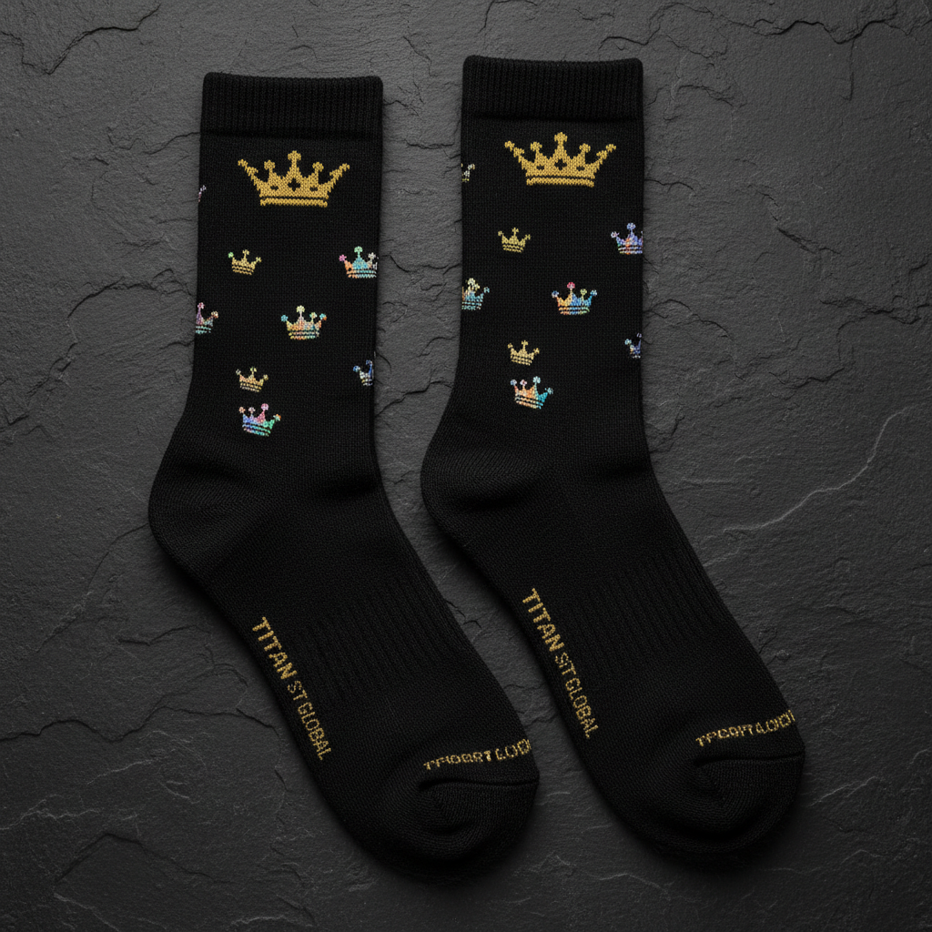 TITAN Crown Edition Rugby Socks Matte Black Gold