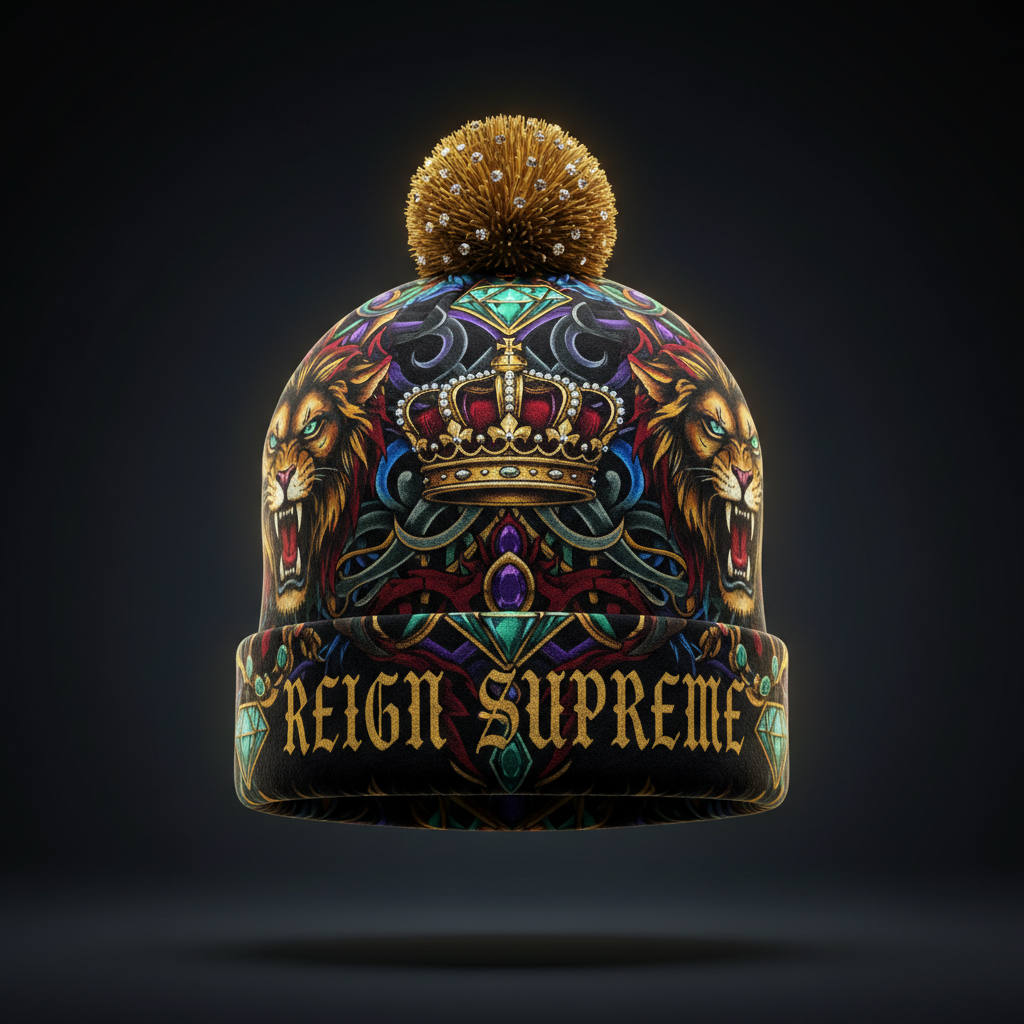 TITAN Beanie with Pom - Reign Supreme Crown Edition Design