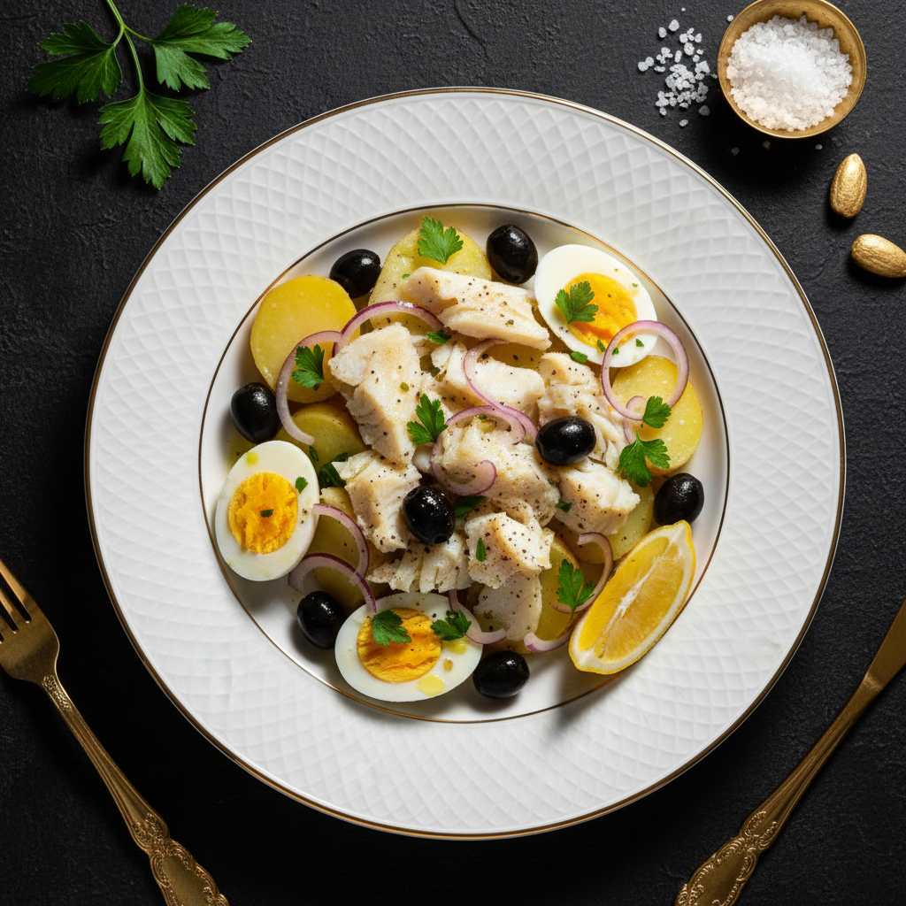 TITAN Portuguese Bacalhau Salad Seafood Lunch Plate