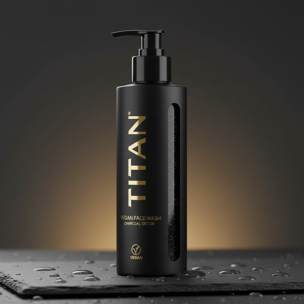 TITAN Vegan Face Wash Charcoal Detox 6oz