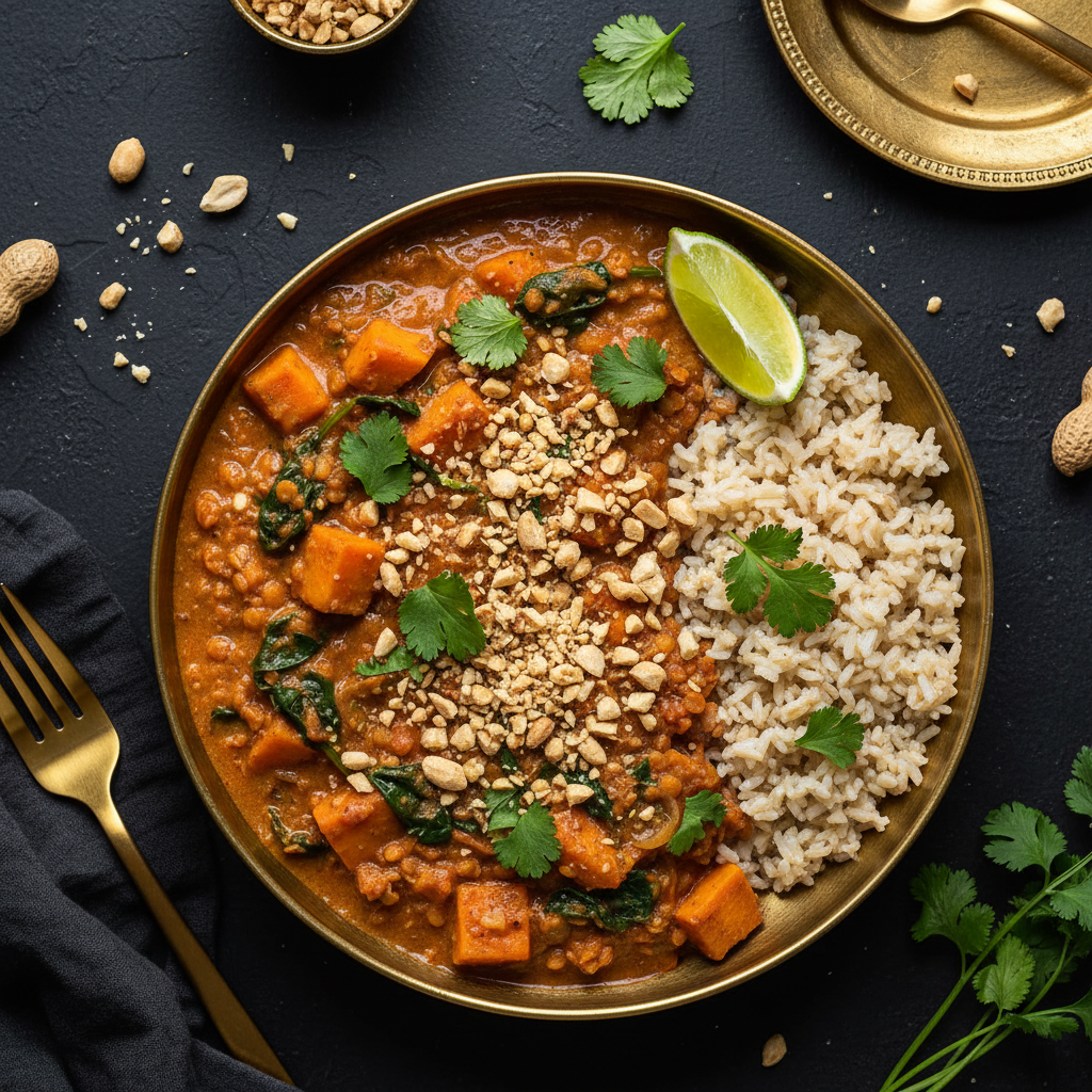TITAN West African Peanut Lentil Stew Vegan Muscle Dinner Bowl