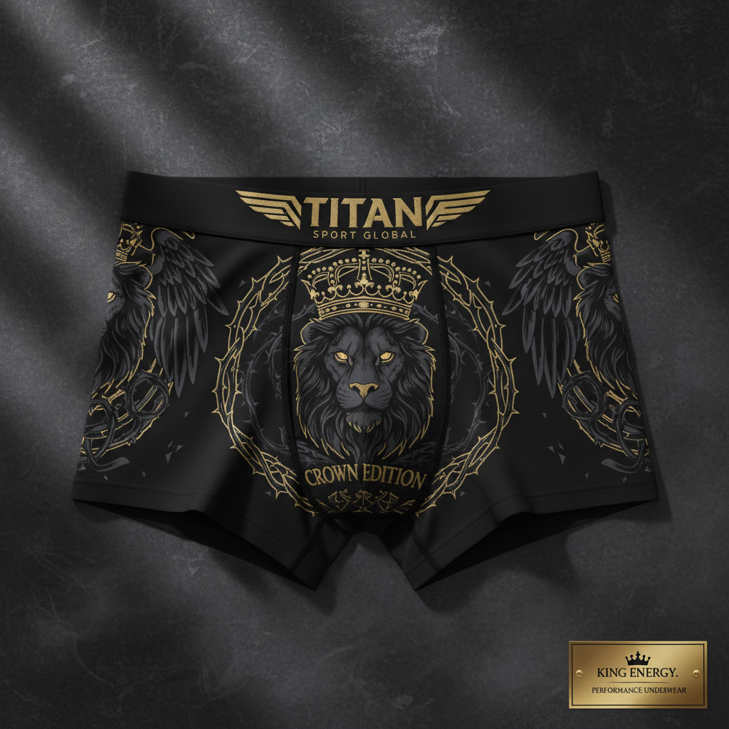 TITAN Men's Boxer Briefs Crown Edition Charcoal Gold